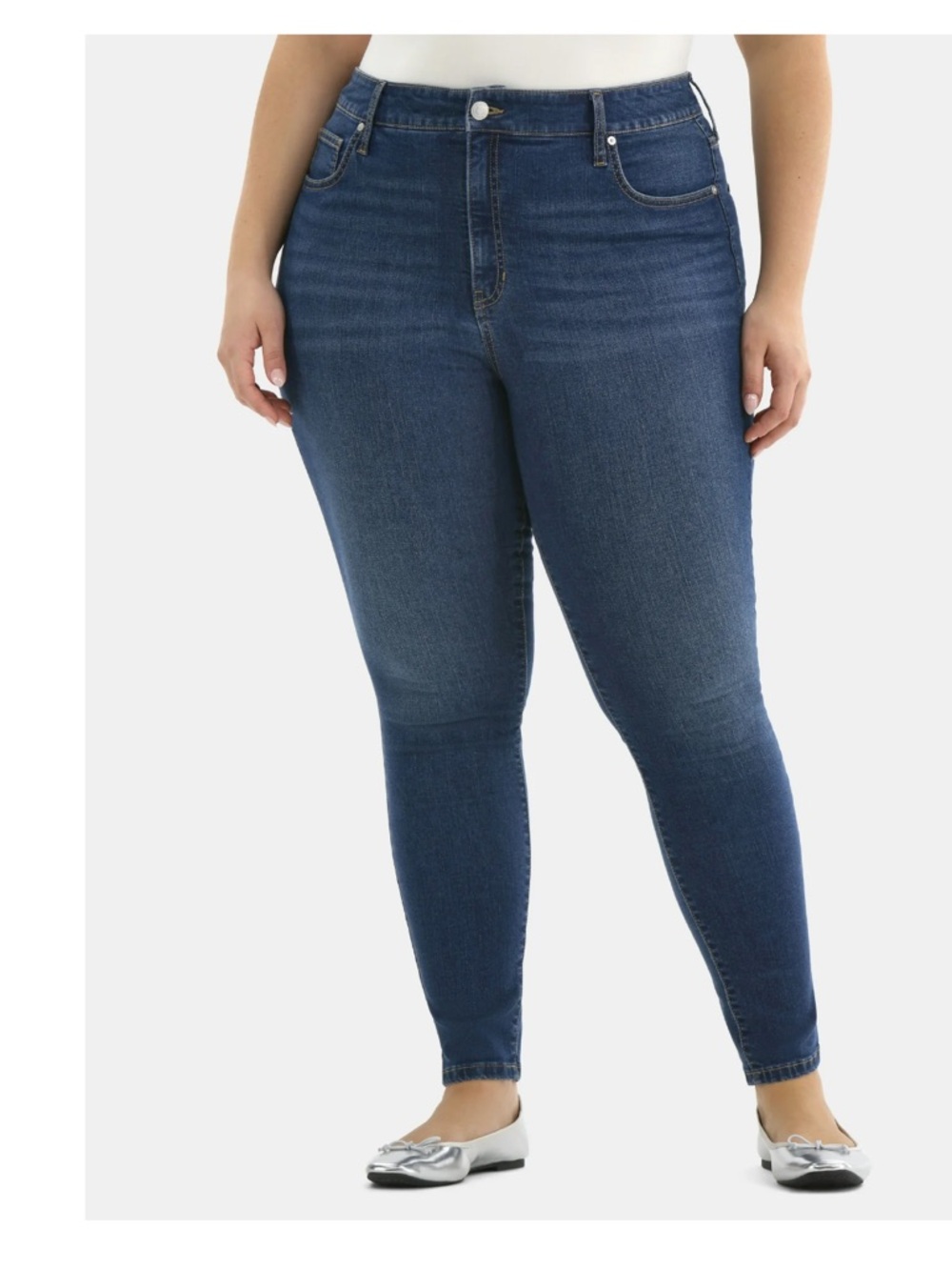 Women's Plus Size Skinny High Rise Jeans Size 24W Petite - Picture 3 of 12